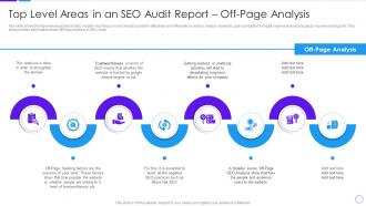 Top Level Areas In An SEO Audit Report Off Page Analysis Ppt File Images