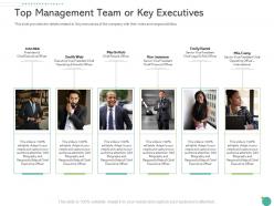 Top management team or key executives raise funding private funding ppt icons
