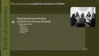 Top Marketing Analytics Trends To Follow Table Of Contents Ppt Slides Files