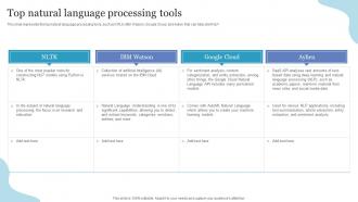 Top Natural Language Processing Tools NLP Ppt Powerpoint Presentation Infographics Example