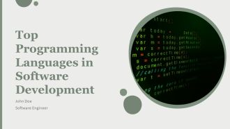 Top Programming Languages In Software Development PPT Sample AT