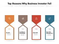 Top reasons why business investor fail