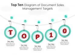Top ten diagram of document sales management targets infographic template