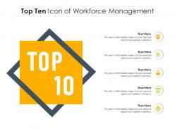 Top ten icon of workforce management infographic template