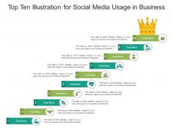 Top ten illustration for social media usage in business infographic template