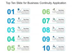 Top ten slide for business continuity application infographic template