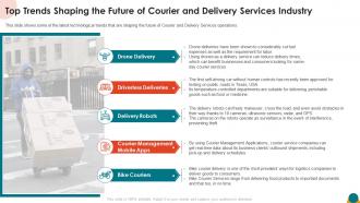 Top trends shaping the future of courier and delivery services industry ppt mockup