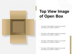Top view image of open box