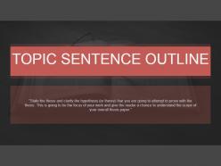 Topic sentence outline