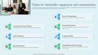 Topics For Shareholder Engagement Planning And Implementing Investor