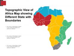 Topographic view of africa map showing different state with boundaries