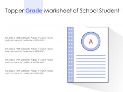 Topper grade marksheet of school student