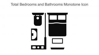 Total Bedrooms And Bathrooms Monotone Icon In Powerpoint Pptx Png And Editable Eps Format