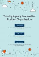 Touring Agency Proposal For Business Organization One Pager Sample Example Document