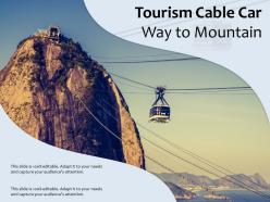 Tourism cable car way to mountain