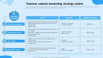 Tourism Content Marketing Strategy Matrix