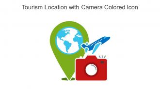 Tourism Location With Camera Colored Icon In Powerpoint Pptx Png And Editable Eps Format