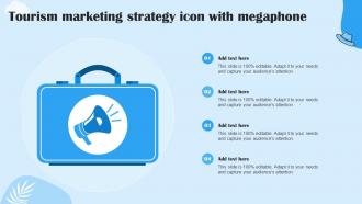 Tourism Marketing Strategy Icon With Megaphone