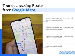 Tourist checking route from google maps