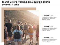 Tourist Crowd Trekking On Mountain During Summer Camp
