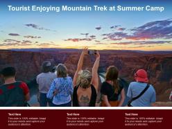 Tourist Enjoying Mountain Trek At Summer Camp