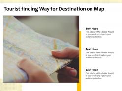 Tourist finding way for destination on map