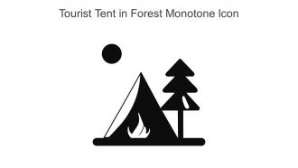 Tourist Tent In Forest Monotone Icon In Powerpoint Pptx Png And Editable Eps Format