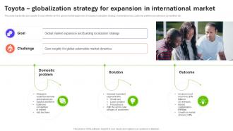 Toyota Globalization Strategy For Expansion In International Introduction To Global MKT SS V