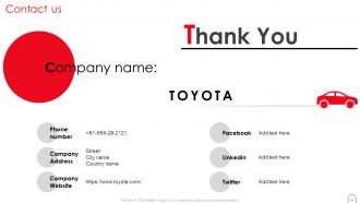 Toyota Investor Funding Elevator Pitch Deck Ppt Template Visual Best