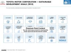 Toyota motor corporation sustainable development goals 2018