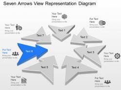 Tq seven arrows view representation diagram powerpoint template slide