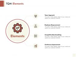 Tqm elements team approach employee empowerment ppt powerpoint presentation icon designs download