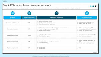 Track KPIS To Evaluate Team Performance Improvement Strategies For Support