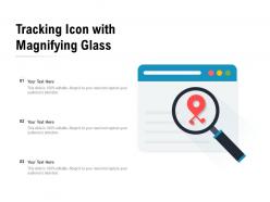 Tracking icon with magnifying glass