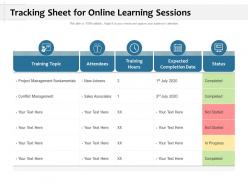 Tracking Sheet For Online Learning Sessions