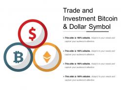 Trade and investment bitcoin and dollar symbol