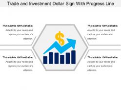 Trade and investment dollar sign with progress line