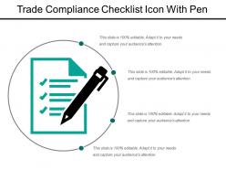 Trade compliance checklist icon with pen