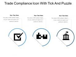Trade compliance icon with tick and puzzle