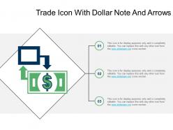 Trade icon with dollar note and arrows