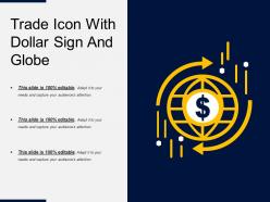 Trade icon with dollar sign and globe