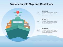 Trade icon with ship and containers