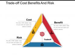 Trade off cost benefits and risk ppt slide design