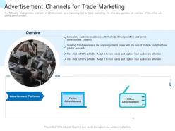 Trade promotional tools advertisement channels for trade marketing ppt powerpoint ideas