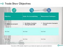 Trade show objectives ppt powerpoint presentation file model