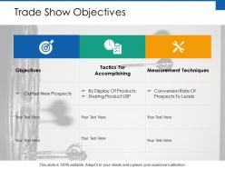 Trade show objectives ppt powerpoint presentation file outline