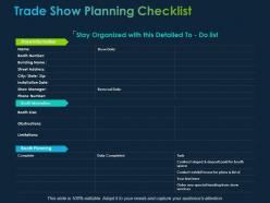 Trade show planning checklist ppt powerpoint presentation file mockup