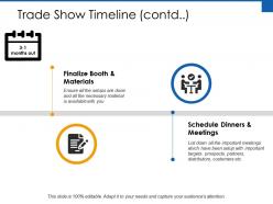 Trade show timeline materials ppt powerpoint presentation file portfolio
