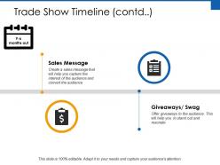 Trade show timeline sales message ppt powerpoint presentation file professional