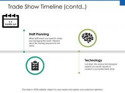Trade show timeline staff planning ppt powerpoint presentation file slides